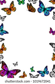 frame of butterflies. Vector