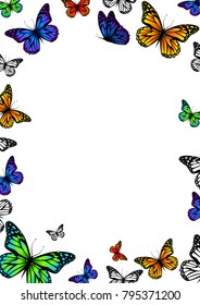 frame of butterflies. Vector