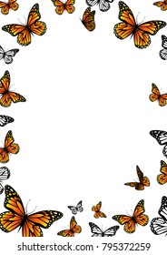 frame of butterflies. Vector