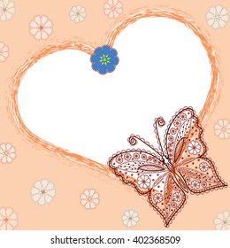 Frame with butterfly