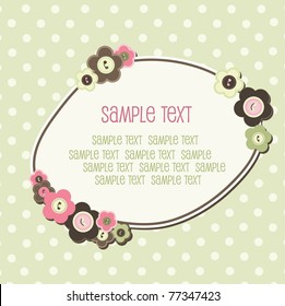 Frame with button design flowers, vector