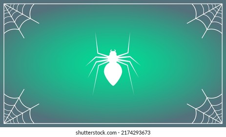 A frame by spider webs illustration and spider
