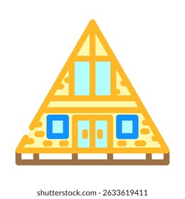 frame cabin wooden color icon vector. frame cabin wooden sign. isolated symbol illustration