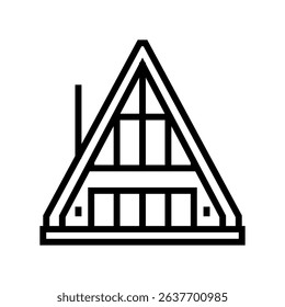 frame cabin wooden line icon vector. frame cabin wooden sign. isolated contour symbol black illustration