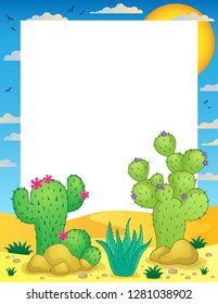 Frame with cactus thematics 1 - eps10 vector illustration.