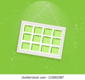 Frame with a calendar 2013 vintage retro vector illustration background.