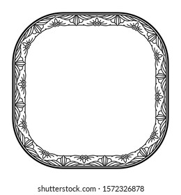 frame for calligraphy or text writing. border with vintage or retro style. delimiter with a flat isolated design in a white background.