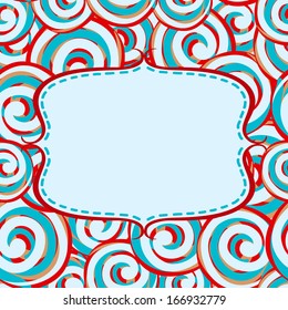 Frame with candy lollipops background