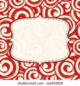 Frame with candy lollipops background