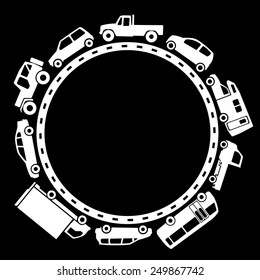 frame of car  (white.Black background)