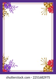 Frame card floral with watercolor