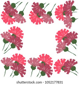 Frame of carnation flowers