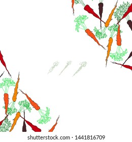 Frame of carrots. For text. Vector illustration.