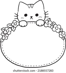 frame cartoon animal cute kawaii doodle coloring page drawing illustration clip art manga anime