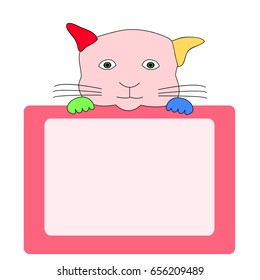 Frame with cartoon cat