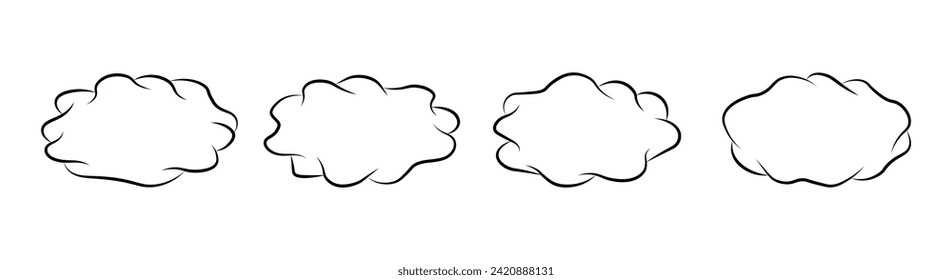 Frame of cartoon clouds. Abstract shapes with copy spase for text. Vector illustration