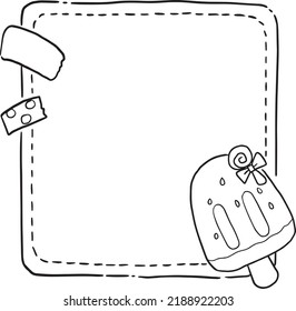 Frame Cartoon Cute Kawaii Doodle Coloring Stock Vector (Royalty Free ...