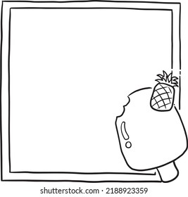 frame cartoon cute kawaii doodle coloring page drawing illustration clip art manga anime
