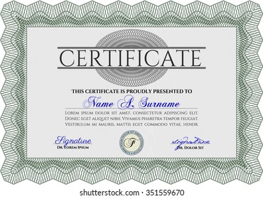 Frame certificate template Vector.With complex background. Excellent design. 
