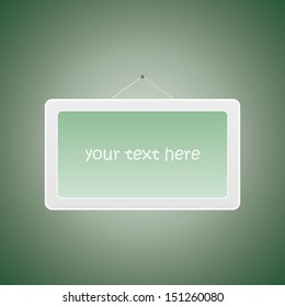 Frame chalkboard in green colors. Vector illustration.