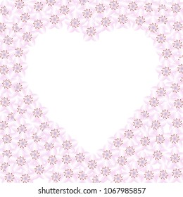 Frame cherry blossom heart, vector