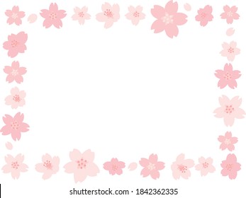 Frame of cherry blossom which bloomed in full bloom in the spring