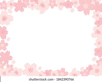 Frame of cherry blossom which bloomed in full bloom in the spring
