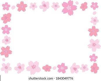 Marco de la floración del cerezo que floreció en pleno florecimiento en primavera
