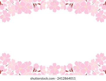 Frame of cherry blossoms in full bloom Spring decoration