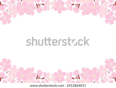 Frame of cherry blossoms in full bloom Spring decoration