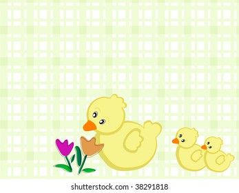 Frame with chicks - vector illustration