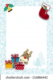 frame with childlike christmas ornaments on white background for your message, usable for dear santa template letter