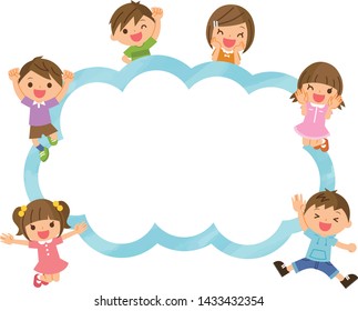 Frame of children's speech bubbles.