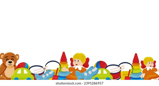 Frame children's toys. Space for text. vector illustrations.