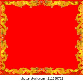 Frame chinese dragon background.