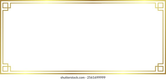 frame chinese golden ornament vector. asian new year festival background banner