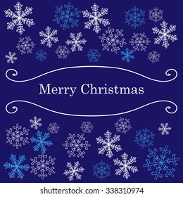 Frame for a Christmas card. Christmas background. Vector snowflakes for your design.