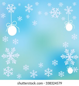 Frame for a Christmas card. Christmas background. Vector snowflakes for your design.