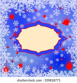 Frame for a Christmas card. Christmas background. Vector snowflakes for your design.