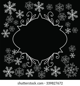 Frame for a Christmas card. Christmas background. Vector snowflakes for your design.