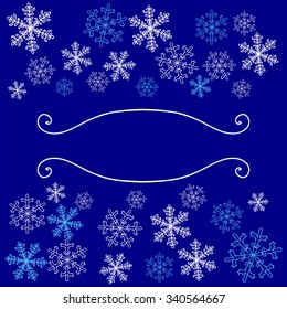 Frame for a Christmas card. Christmas background. Vector snowflakes for your design.