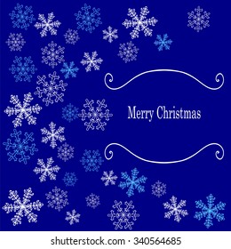Frame for a Christmas card. Christmas background. Vector snowflakes for your design.