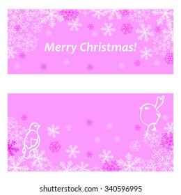 Frame for a Christmas card. Christmas background. Vector snowflakes and birds for your design.