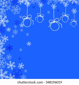Frame for a Christmas card. Christmas background. Vector snowflakes for your design.