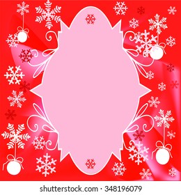 Frame for a Christmas card. Christmas background. Vector snowflakes for your design.