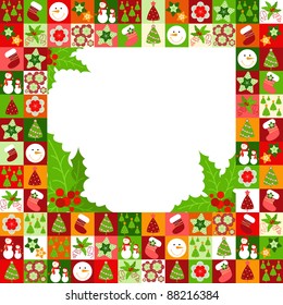 frame with christmas decorations