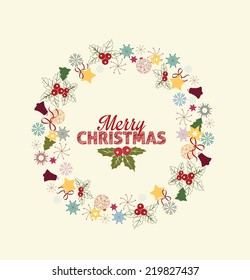 Frame with Christmas decorations with space for text