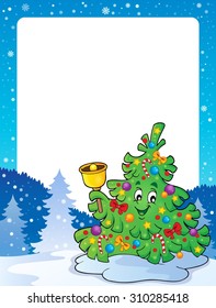 Marco con tema de árbol de Navidad 2 - ilustración vectorial eps10.