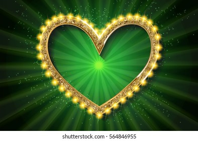Frame cinema heart. Green version. Vector illlustration