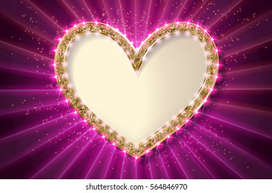 Frame cinema heart. Pink version. Vector illlustration